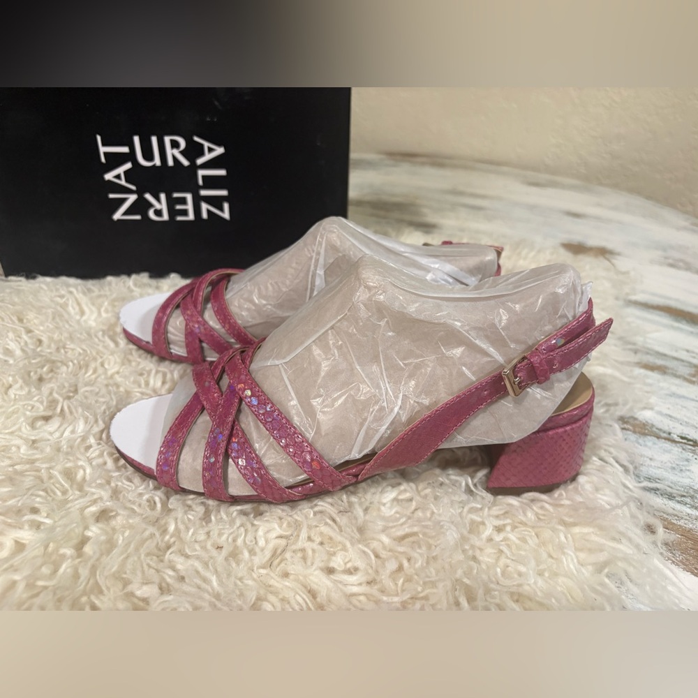 Naturalizer Jolee Slingback Sandals plum snakeskin - Picture 2 of 7